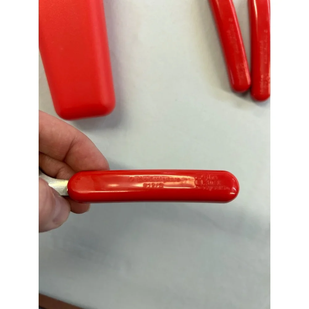 Vintage The First Years Toddler Utensil Set with Travel Case Red Stainless Steel